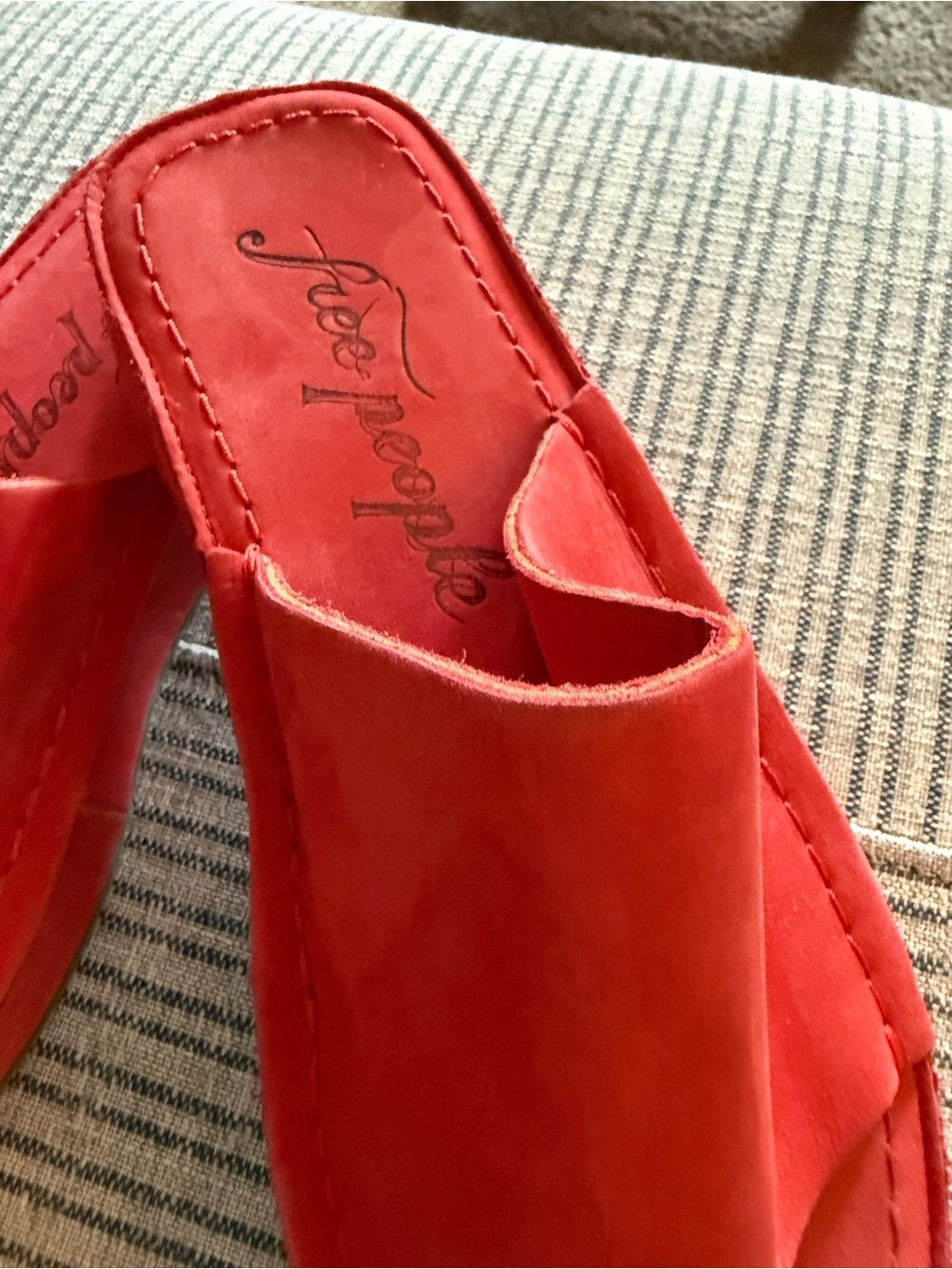 Free People Red Suede Slide Sandals - Picture 4 of 6